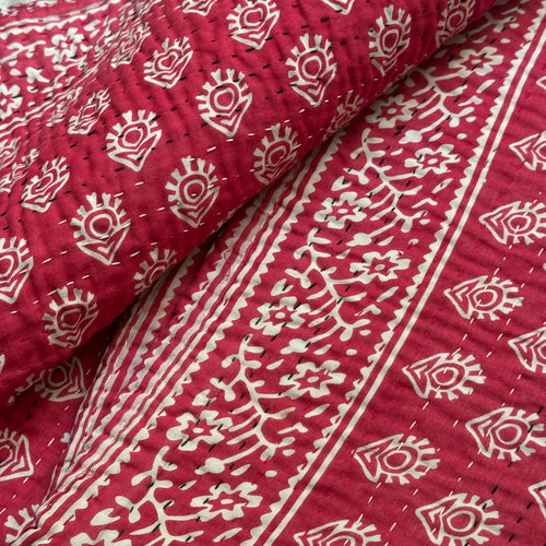 Vintage Sari Double Bedcover (#7-01)