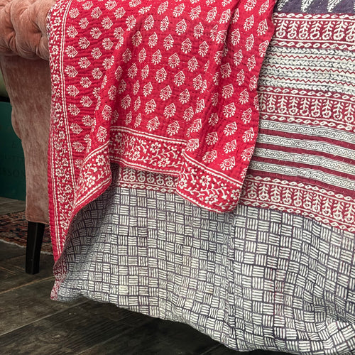 Vintage Sari Double Bedcover (#7-01)