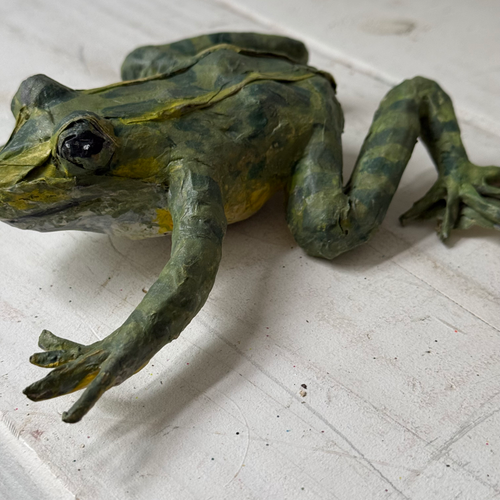 Papier-Mâché Painted Frog #1