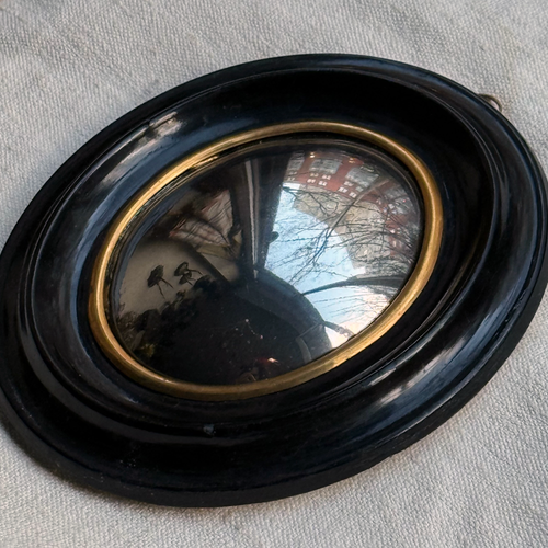 19th-century Small Convex French Mirror #1