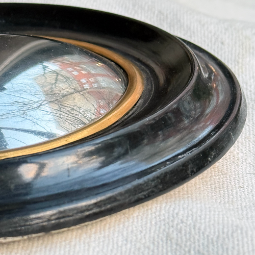 19th-century Small Convex French Mirror #1