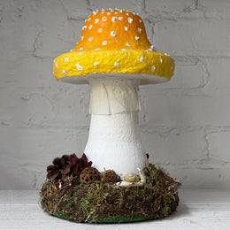 Handmade Wooden Mushroom Creation (#1) by Crystal Stone