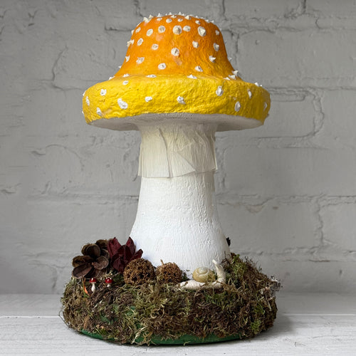 Handmade Wooden Mushroom Creation (#1) by Crystal Stone