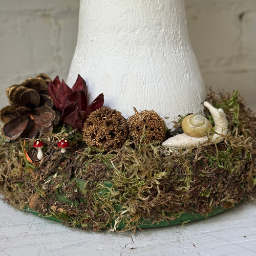 Handmade Wooden Mushroom Creation (#1) by Crystal Stone