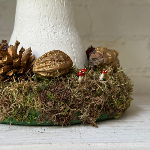 Handmade Wooden Mushroom Creation (#1) by Crystal Stone