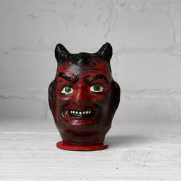 Papier-Mâché Devil Head Candy Box with Glitter