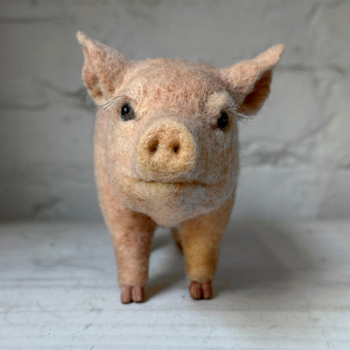 Needle Felted Sleeping Pig