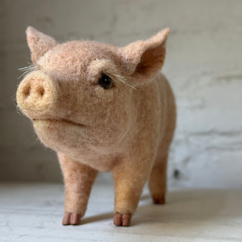 Needle Felted Sleeping Pig