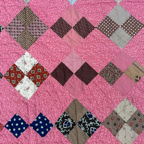 19th-century American Hand-Stitched Quilt #2