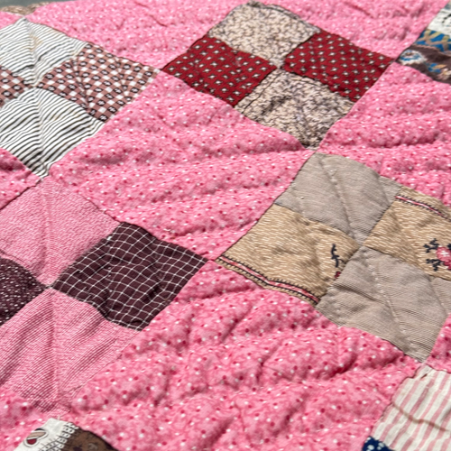 19th-century American Hand-Stitched Quilt #2
