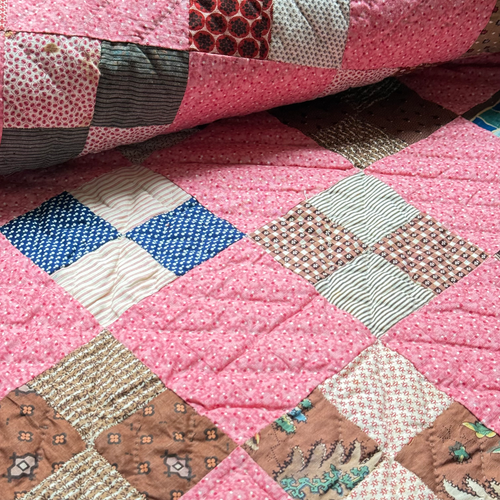 19th-century American Hand-Stitched Quilt #2