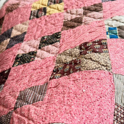 19th-century American Hand-Stitched Quilt #2