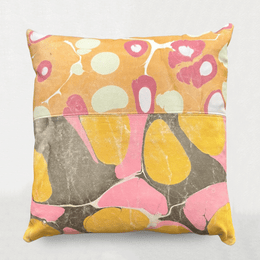 Hand Marbled One of a Kind Pillow #401