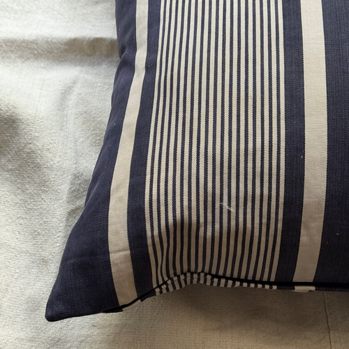 Custom 19th-century French Ticking Pillow (#4-01)