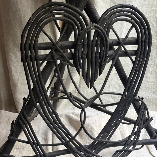 Early 20th-Century American Folk Art Heart-Shaped Twig Table