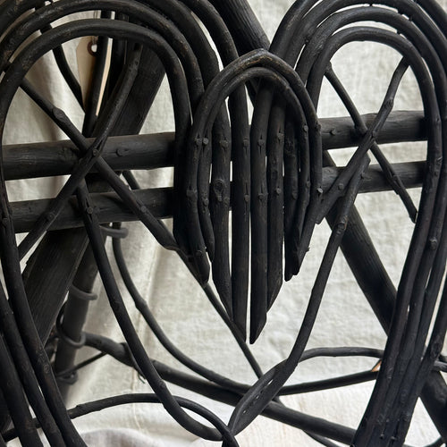 Early 20th-Century American Folk Art Heart-Shaped Twig Table