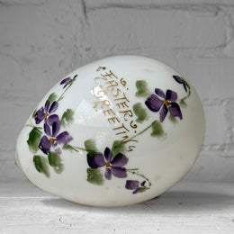Antique Victoiran Painted Milk Glass Easter Egg (#1)