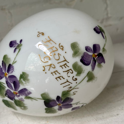 Antique Victoiran Painted Milk Glass Easter Egg (#1)