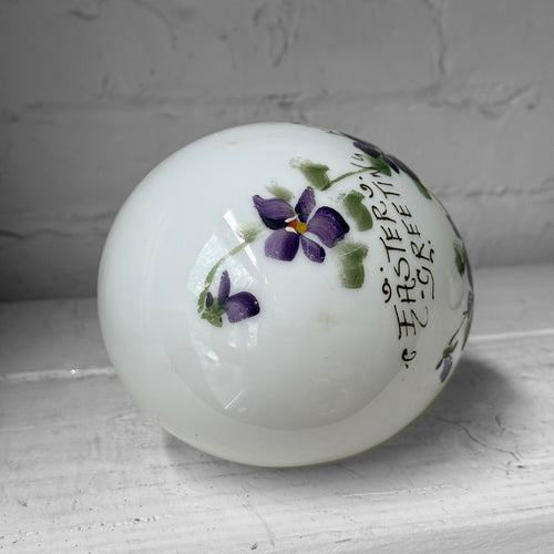 Antique Victoiran Painted Milk Glass Easter Egg (#1)
