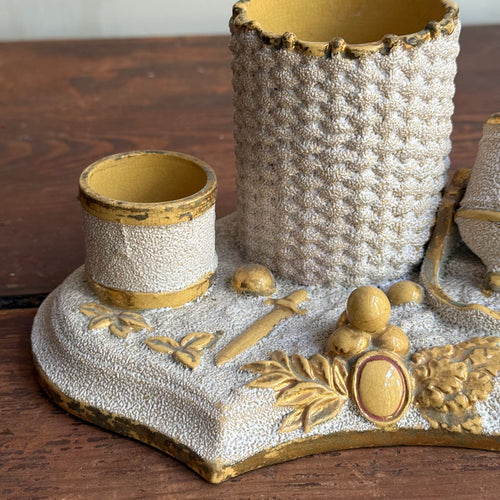 19th-century German Yelloware Smoking Stand (#1)