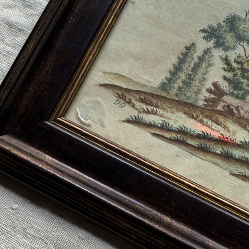 18th-century Framed Watercolor