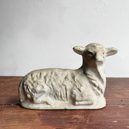 Vintage Plaster Sheep Figure