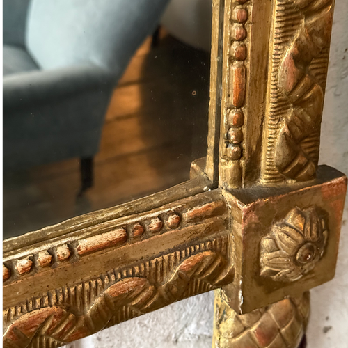 19th-century French Louis XVI Style Giltwood Mirror
