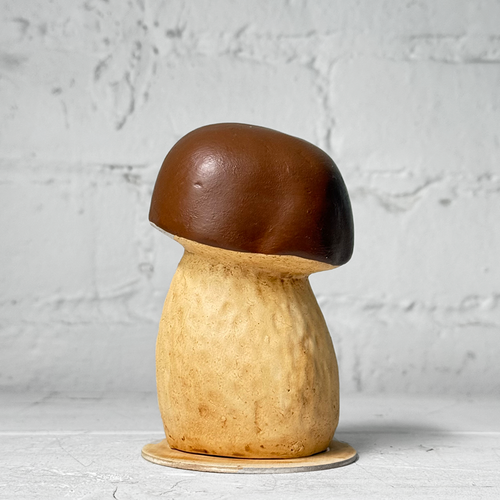 Small Papier-Mâché Brown Mushroom