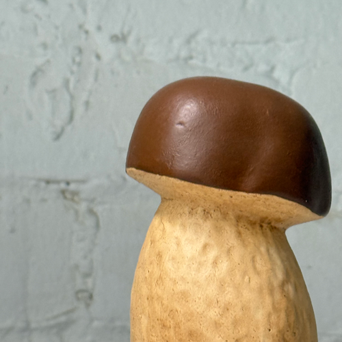 Small Papier-Mâché Brown Mushroom
