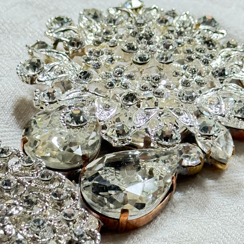 Large Crystal Glass Silver Wreath