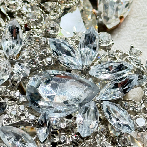 Large Crystal Glass Silver Wreath