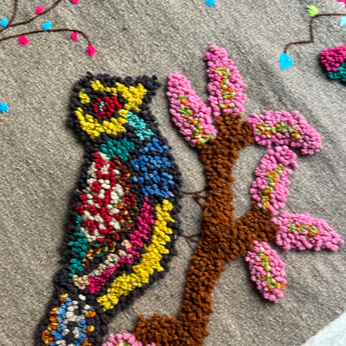 PO! Paris Nathalie Lete Woven & Tufted "Bed Head" Rug in Gris