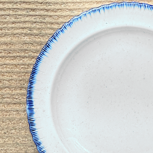 19th-century Blue Feather Edge Small Ironstone Dish (A)