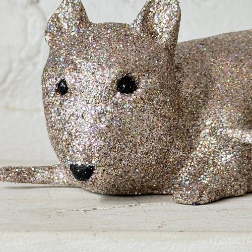 Larger Golden Gunmetal Glitter Rat