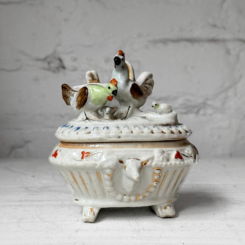 Antique German Porcelain Fairing Trinket Box (#01)