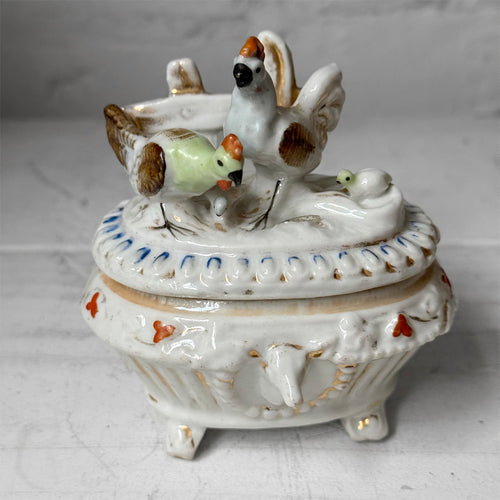 Antique German Porcelain Fairing Trinket Box (#01)