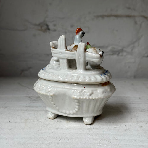 Antique German Porcelain Fairing Trinket Box (#01)