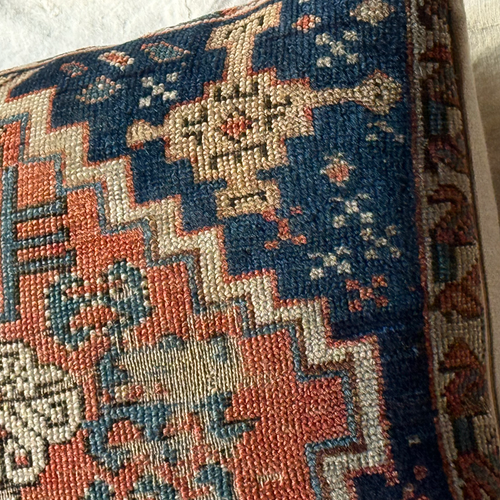 Antique Caucasian Rug Pillow #2