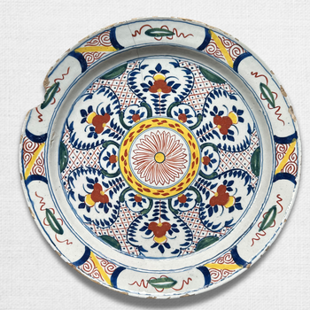 18th-century Polychrome Delft Charger Plate