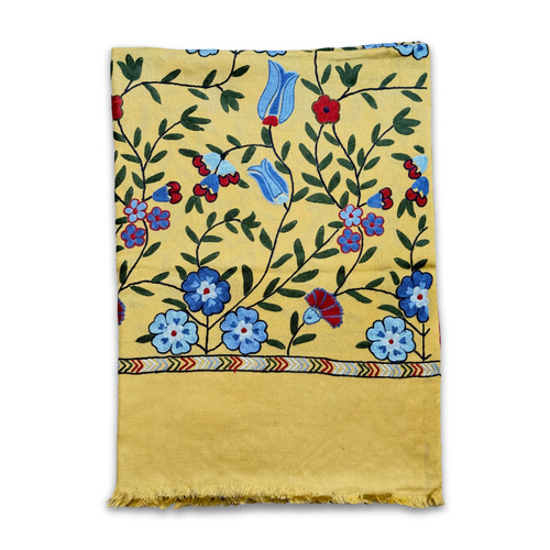 Madeline Weinrib x Kashmir Loom Wool Shawl in Jasmine