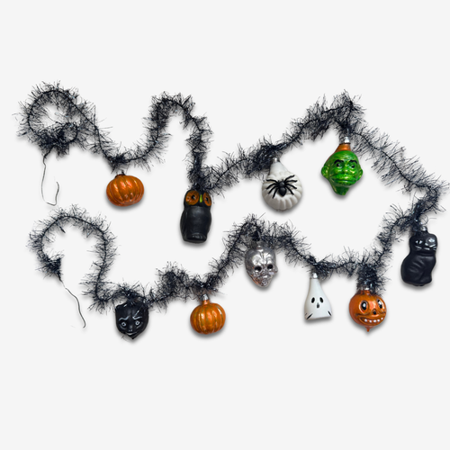 Nostalgic Black Tinsel Halloween Garland