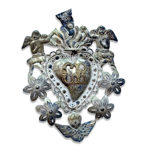 19th-century Italian Ex-Voto Sacred Silver Heart (No. 1-26)