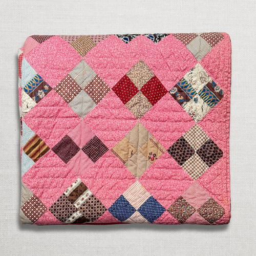 19th-century American Hand-Stitched Quilt #2