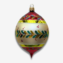 Vibrant Reflector Ornament with Leaf Design