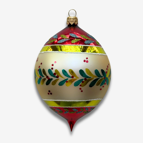Vibrant Reflector Ornament with Leaf Design