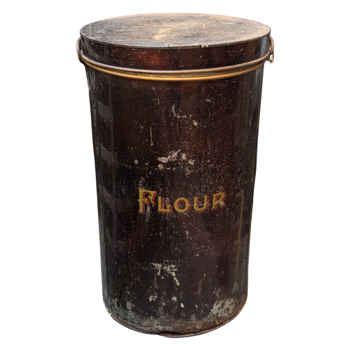 19th-century American Flour Tin Container