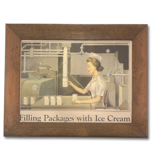 Mid 20th-century Set of 6 Framed Ice Cream Lithographs