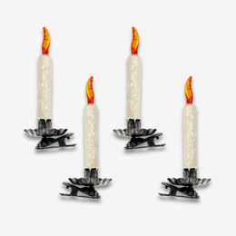 Set of 4 White Clip-on Christmas Candles
