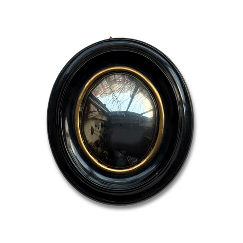 19th-century Small Convex French Mirror #1