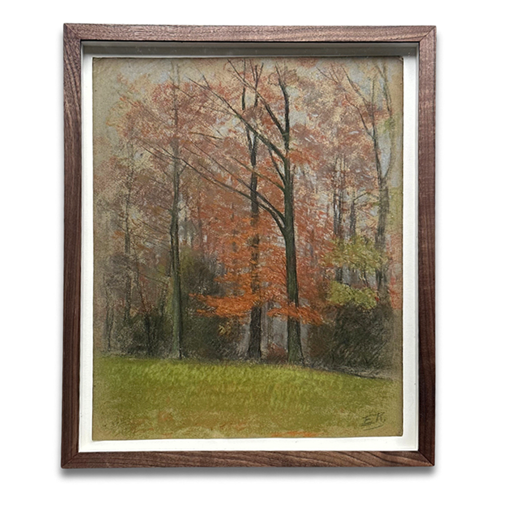 Evert Rabbers Framed Early 20th-century Landscape Pastel Drawing #15